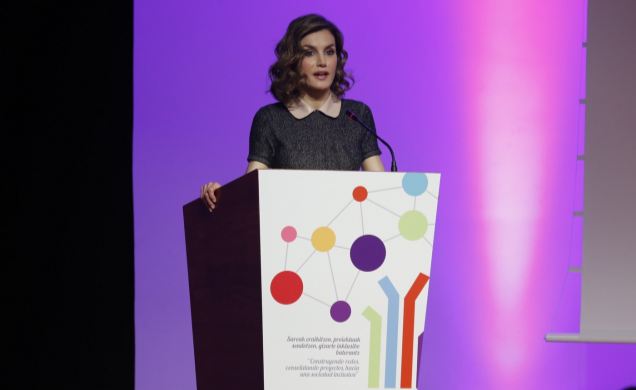 Doña Letizia, durante su intervención
