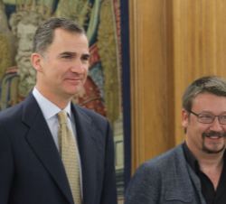 Su Majestad el Rey con el representante designado por En Comú-Podem (EN COMÚ), Francesc Xavier Domènech Sampere