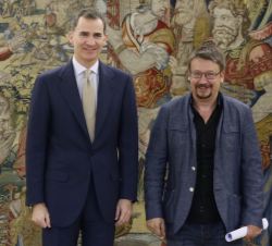 Su Majestad el Rey con el representante designado por En Comú-Podem (EN COMÚ), Francesc Xavier Domènech Sampere