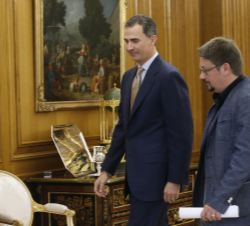 Su Majestad el Rey con el representante designado por En Comú-Podem (EN COMÚ), Francesc Xavier Domènech Sampere
