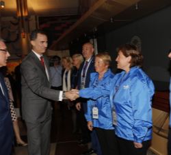 Don Felipe saluda a socios, patrocinadores y colaboradores de los Juegos Mediterráneos Tarragona 2017
