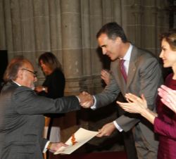 Su Majestad el Rey entrega el Premio Nacional de Restauración y Conservación de Bienes Culturales 2014 a Eduardo Barceló de Torres del Estudio B.A.B. 