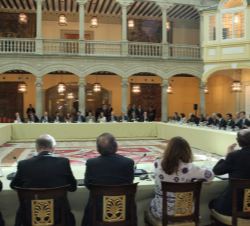 Vista general del Salón de los Austrias durante la reunión del Patronato de la Fundación Cotec
