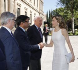 Su Majestad la Reina recibe el saludo del embajador de la República de la India en España, Vikram Misri