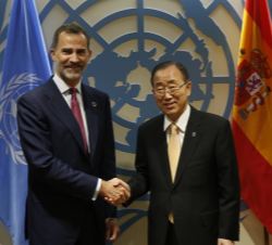 Encuentro de Su Majestad el Rey con el Secretario General de las Naciones Unidas, Ban Ki-moon