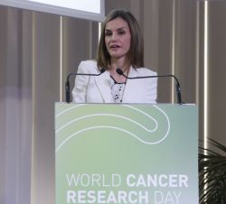 Doña Letizia, durante su intervención