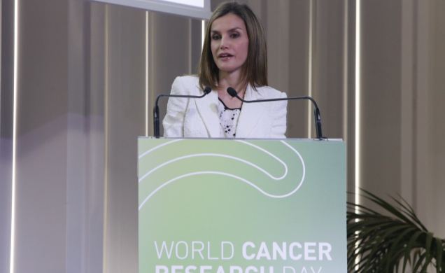 Doña Letizia, durante su intervención