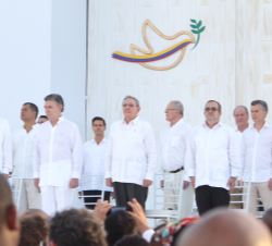 Inicio de la ceremonia protocolaria de la firma de los Acuerdos de Paz entre el Gobierno Colombiano y las FARC