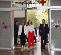 Doña Letizia a su llegada a la Sede Central de Cruz Roja Española