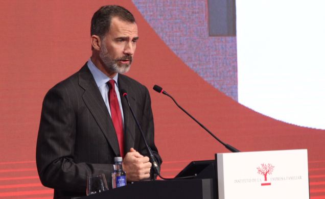 Su Majestad el Rey durante su intervencion en el XIX Congreso Nacional de la Empresa Familiar