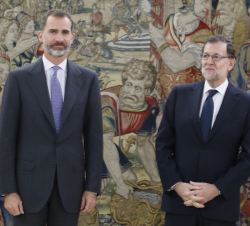 Don Felipe junto al representante del Partido Popular, Mariano Rajoy