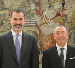Don Felipe junto al representante de Compromís-Podemos-EUPV a la Valenciana, Joan Baldoví Roda
