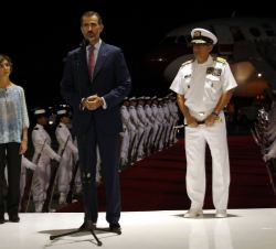 Su Majestad el Rey pronuncia unas breves palabras a su llegada a Cartagena de Indias