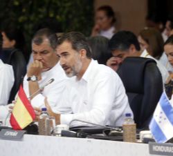 Su Majestad el Rey durante su intervención en la XXV Cumbre Iberoamericana