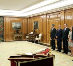 Su Majestad el Rey momentos antes de la jura de Mariano Rajoy Brey como presidente del Gobierno