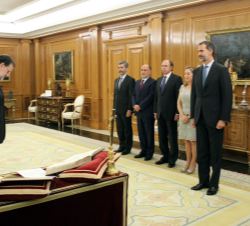 Su Majestad el Rey momentos antes de la jura de Mariano Rajoy Brey como presidente del Gobierno