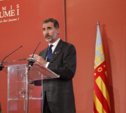 Su Majestad el Rey durante su intervención en la entrega de la XXVIII edición de los Premios Rey Jaime I