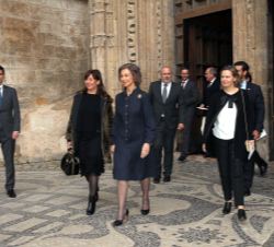 Su Majestad la Reina Doña Sofía tras la finalización de la ceremonia religiosa
