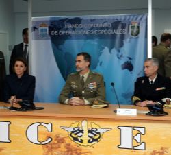 Su Majestad el Rey durante las exposiciones de funcionamiento de las distintas unidades