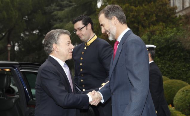Su Majestad el Rey recibe al Presidente de la República de Colombia, Juan Manuel Santos Calderón