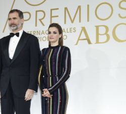Sus Majestades los Reyes, antes de la entrega de premios