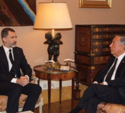 Encuentro de Su Majestad el Rey con el presidente de la República Portuguesa, Marcelo Rebelo de Sousa