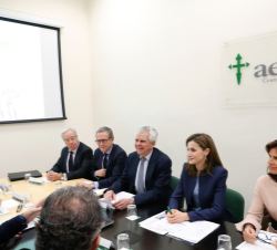 Doña Letizia, durante la reunión de trabajo en la Asociación Española Contra el Cáncer