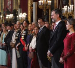 Sus Majestades los Reyes durante la recepción al Cuerpo Diplomático
