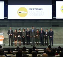 Su Majestad el Rey con los galardonados de la XIX edición de los premios CODESPA
