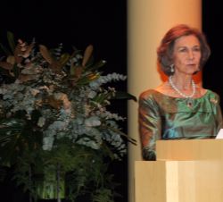 Su Majestad la Reina Doña Sofía, durante sus palabras de agradecimiento