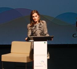 Doña Letizia durante sus palabras en la clausura del congreso