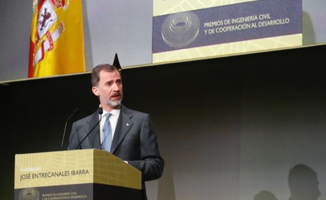 Don Felipe durante su intervención en la Escuela Técnica Superior de Ingenieros de Caminos, Canales y Puertos