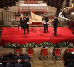 Su Majestad la Reina durante el concierto inaugural del IV Ciclo de Música de Cámara en las Ciudades Patrimonio de la Humanidad