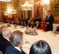 Vista del Comedor de gala durante la intervención de Su Majestad el Rey