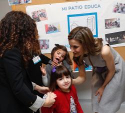 Doña Letizia durante la visita 