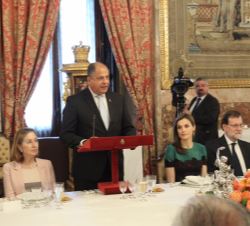 El Presidente de Costa Rica, Luis Guillermo Solís Rivera, durante sus palabras