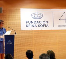 Su Majestad la Reina Doña Sofía durante su intervención