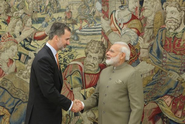 Su Majestad el Rey recibe al primer ministro de la República de la India, Narendra Modi