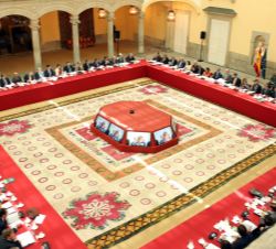 Vista general del Patio de los Austrias, en el Palacio de El Pardo, donde se desarrolla la reunión del Patronato de COTEC