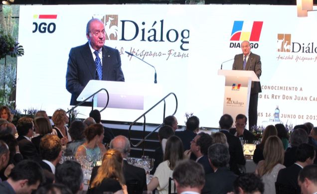 Su Majestad el Rey Don Juan Carlos durante sus palabras en el Homenaje de la Asociación Diálogo