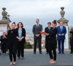 Llegada de la Llama Olímpica al escenario