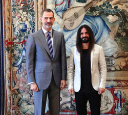 Su Majestad el Rey junto al presidente del Parlamento de las Illes Balears, Baltasar Picornell i Lladó