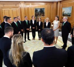 Doña Letizia durante el desarrollo de la audiencia