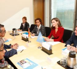 Doña Letizia en el transcurso de la reunión