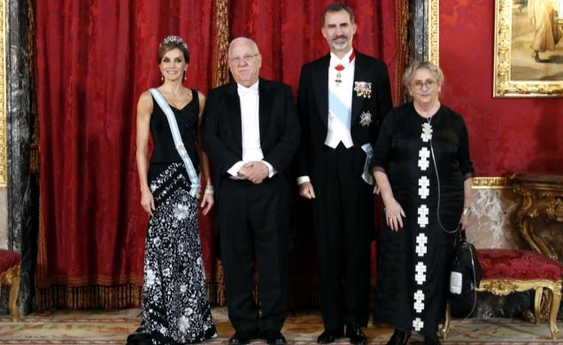 Sus Majestades los Reyes junto a Sus Excelencias el Presidente Reuven Rivlin y su esposa Nechama Rivlin
