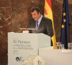 Miguel Ferrer, Coordinador Institucional del CSIC de Andalucía y premiado, durante su intervención