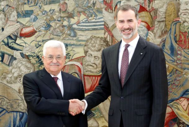 Su Majestad el Rey y el Presidente de Palestina, Mahmoud Abbas