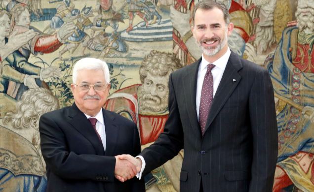 Su Majestad el Rey y el Presidente de Palestina, Mahmoud Abbas