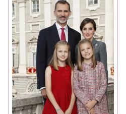 Felicitación de Navidad de Sus Majestades los Reyes. Fotografía de Sus Majestades los Reyes, Su Alteza Real la Princesa de Asturias y Su Alteza Real l