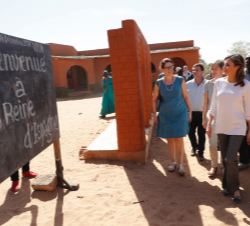 Doña Letizia durante la visita